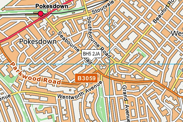 BH5 2JA map - OS VectorMap District (Ordnance Survey)