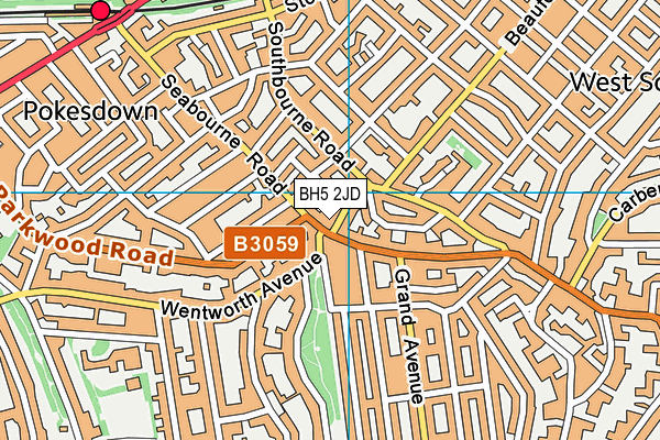 BH5 2JD map - OS VectorMap District (Ordnance Survey)