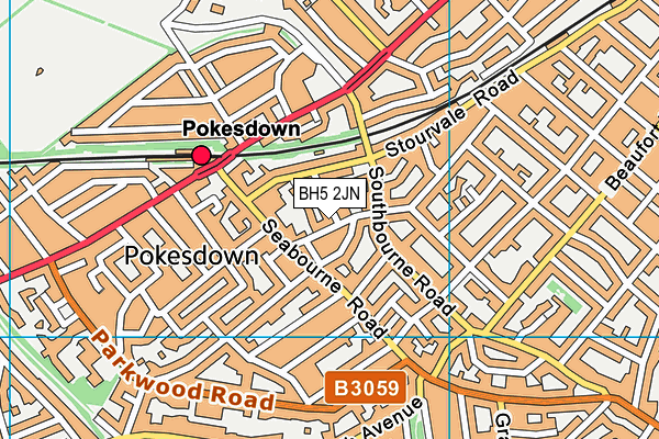 BH5 2JN map - OS VectorMap District (Ordnance Survey)