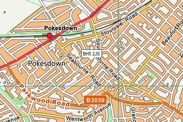 BH5 2JS map - OS VectorMap District (Ordnance Survey)