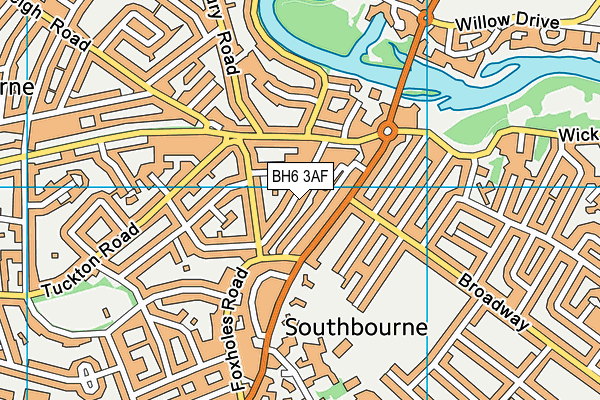 BH6 3AF map - OS VectorMap District (Ordnance Survey)