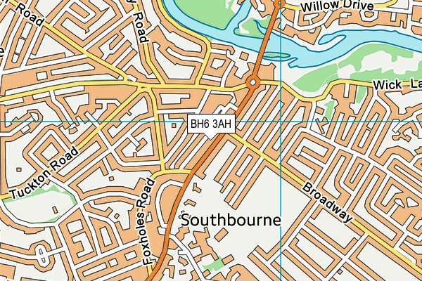 BH6 3AH map - OS VectorMap District (Ordnance Survey)