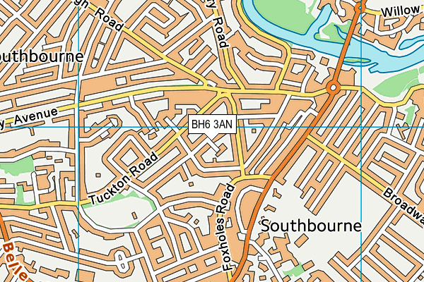 BH6 3AN map - OS VectorMap District (Ordnance Survey)