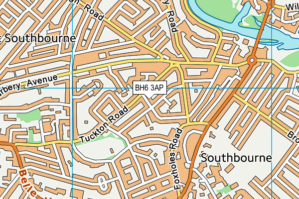 BH6 3AP map - OS VectorMap District (Ordnance Survey)