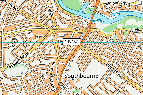 BH6 3AQ map - OS VectorMap District (Ordnance Survey)