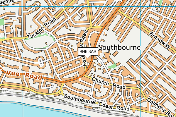 BH6 3AS map - OS VectorMap District (Ordnance Survey)