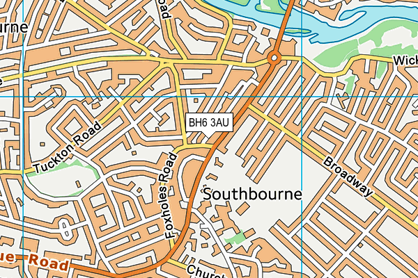 BH6 3AU map - OS VectorMap District (Ordnance Survey)