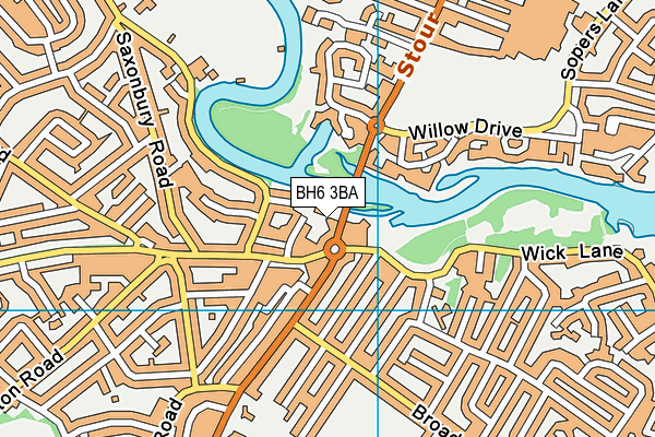 BH6 3BA map - OS VectorMap District (Ordnance Survey)