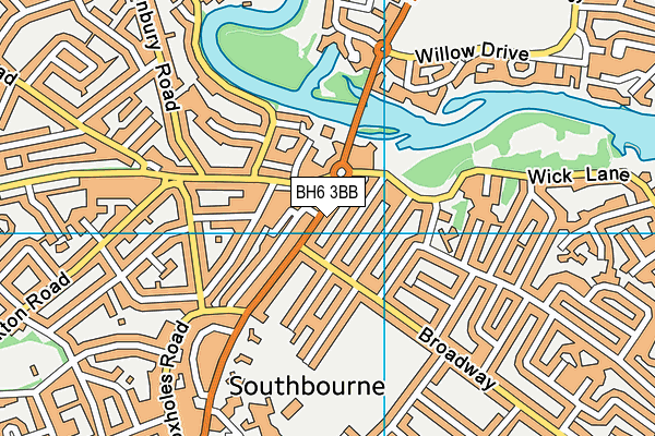 BH6 3BB map - OS VectorMap District (Ordnance Survey)