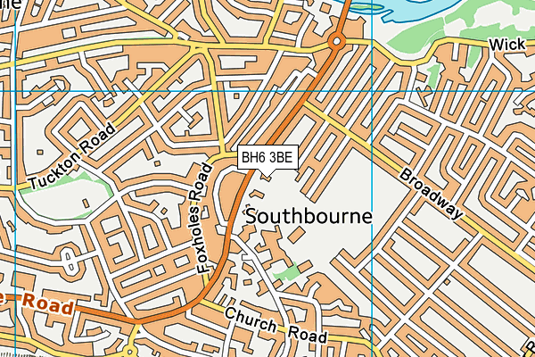 BH6 3BE map - OS VectorMap District (Ordnance Survey)