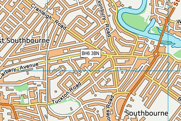 BH6 3BN map - OS VectorMap District (Ordnance Survey)