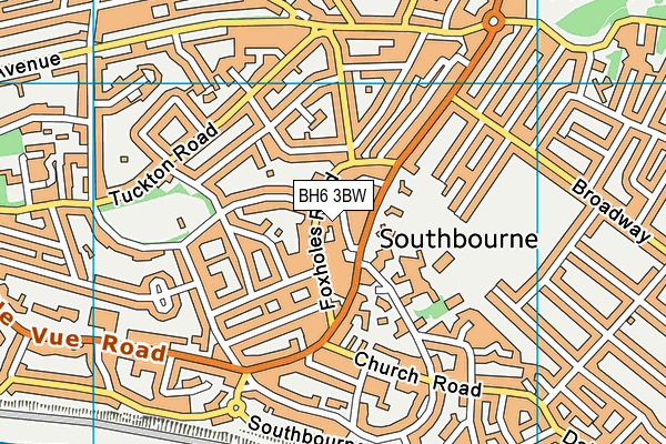 BH6 3BW map - OS VectorMap District (Ordnance Survey)