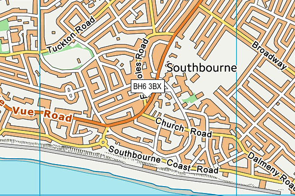 BH6 3BX map - OS VectorMap District (Ordnance Survey)