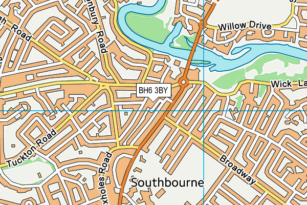 BH6 3BY map - OS VectorMap District (Ordnance Survey)