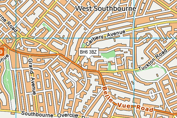 BH6 3BZ map - OS VectorMap District (Ordnance Survey)