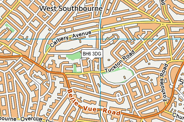 BH6 3DG map - OS VectorMap District (Ordnance Survey)