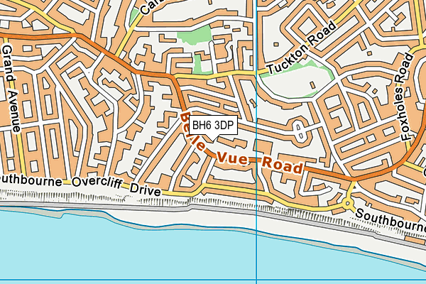 BH6 3DP map - OS VectorMap District (Ordnance Survey)