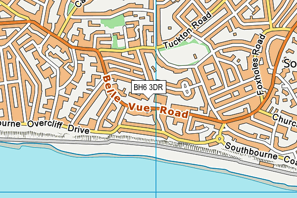 BH6 3DR map - OS VectorMap District (Ordnance Survey)