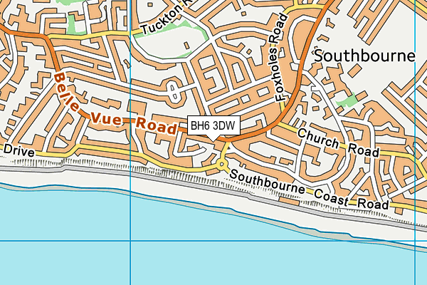 BH6 3DW map - OS VectorMap District (Ordnance Survey)