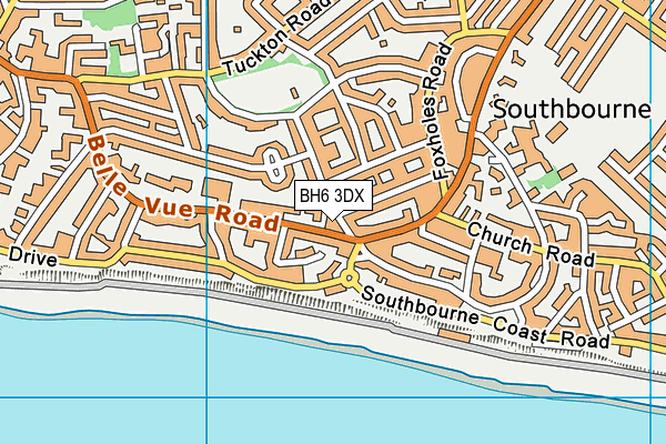 BH6 3DX map - OS VectorMap District (Ordnance Survey)