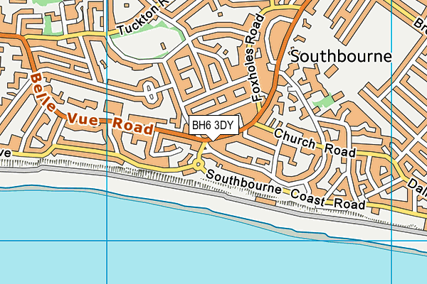 BH6 3DY map - OS VectorMap District (Ordnance Survey)