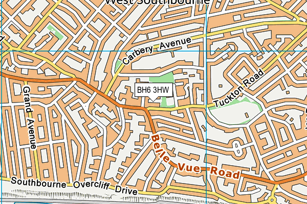 BH6 3HW map - OS VectorMap District (Ordnance Survey)