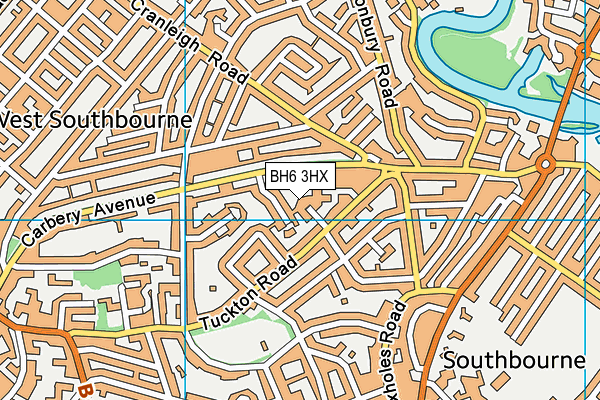 BH6 3HX map - OS VectorMap District (Ordnance Survey)