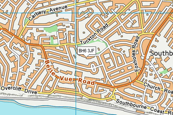 BH6 3JF map - OS VectorMap District (Ordnance Survey)