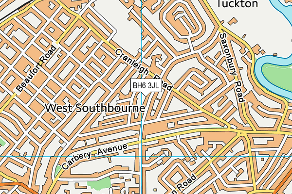 BH6 3JL map - OS VectorMap District (Ordnance Survey)