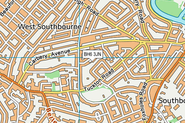 BH6 3JN map - OS VectorMap District (Ordnance Survey)