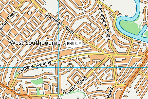 BH6 3JP map - OS VectorMap District (Ordnance Survey)