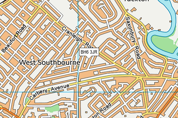 BH6 3JR map - OS VectorMap District (Ordnance Survey)