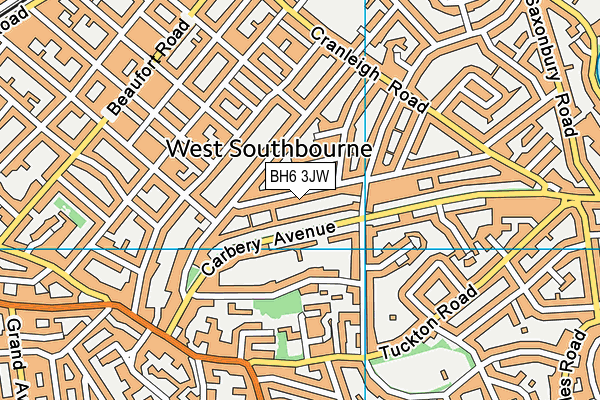 BH6 3JW map - OS VectorMap District (Ordnance Survey)