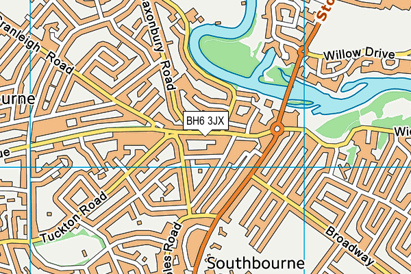 BH6 3JX map - OS VectorMap District (Ordnance Survey)