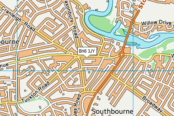 BH6 3JY map - OS VectorMap District (Ordnance Survey)