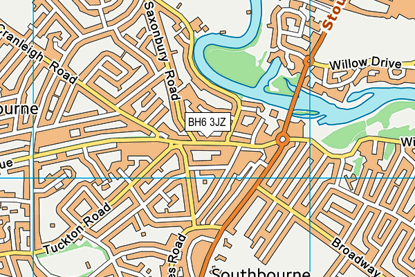 BH6 3JZ map - OS VectorMap District (Ordnance Survey)