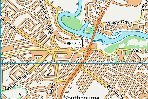 BH6 3LA map - OS VectorMap District (Ordnance Survey)