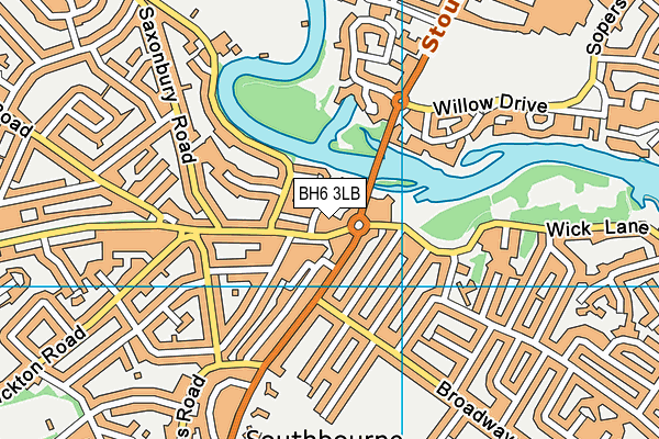 BH6 3LB map - OS VectorMap District (Ordnance Survey)