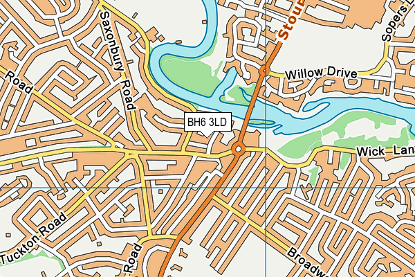 BH6 3LD map - OS VectorMap District (Ordnance Survey)
