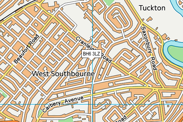 BH6 3LZ map - OS VectorMap District (Ordnance Survey)