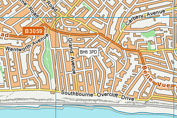 BH6 3PD map - OS VectorMap District (Ordnance Survey)