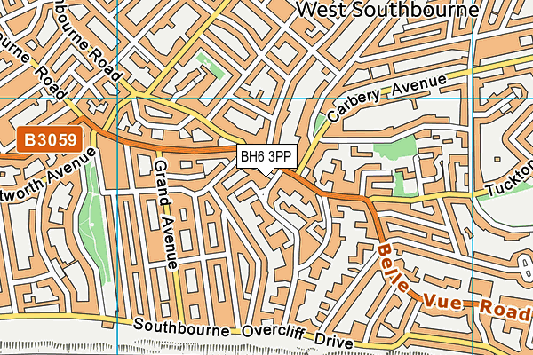 BH6 3PP map - OS VectorMap District (Ordnance Survey)