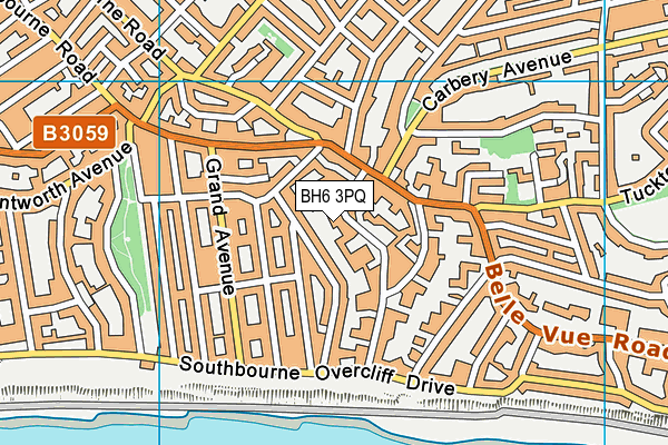 BH6 3PQ map - OS VectorMap District (Ordnance Survey)