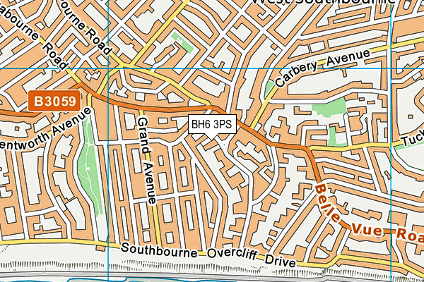 BH6 3PS map - OS VectorMap District (Ordnance Survey)