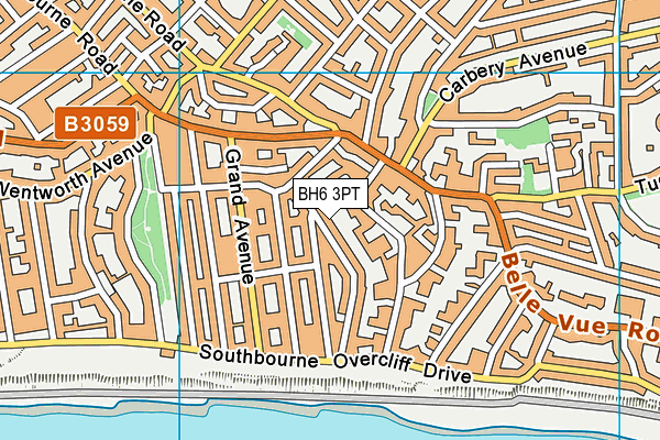 BH6 3PT map - OS VectorMap District (Ordnance Survey)