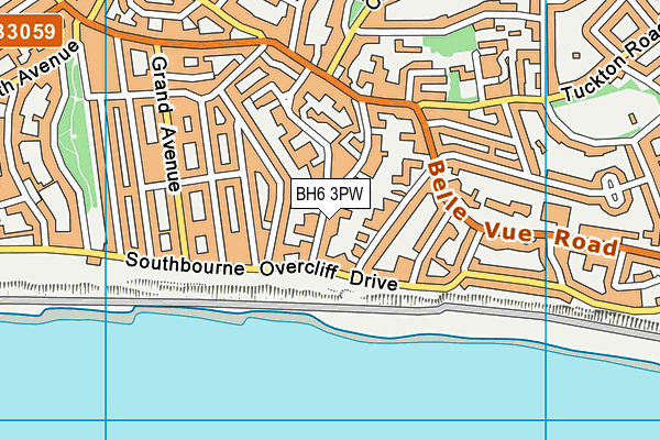 BH6 3PW map - OS VectorMap District (Ordnance Survey)