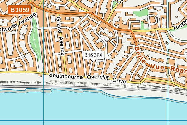 BH6 3PX map - OS VectorMap District (Ordnance Survey)