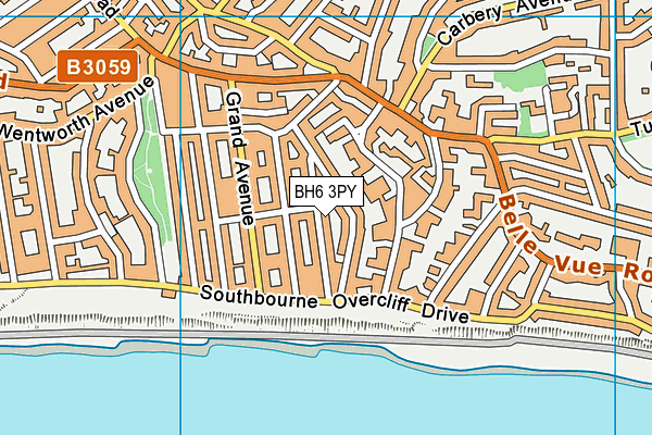 BH6 3PY map - OS VectorMap District (Ordnance Survey)