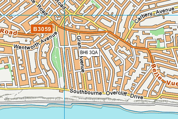 BH6 3QA map - OS VectorMap District (Ordnance Survey)