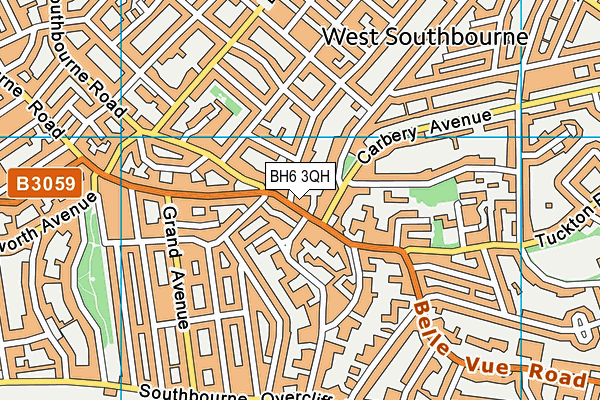 BH6 3QH map - OS VectorMap District (Ordnance Survey)